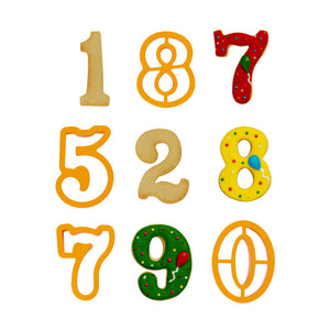 Set 9 Decupatoare Mari Numere pentru Biscuiti si Fursecuri - 7.5 x 5 x 2.2 cm